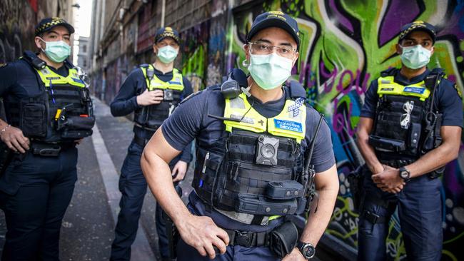 The PSOs, including officer Richard Robert, not only ensure people are obeying health orders but detect and prevent crime. Picture: Nicole Cleary