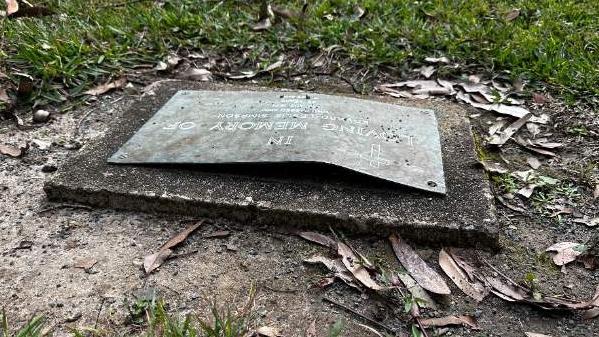 More than 100 memorial plaques were stolen.