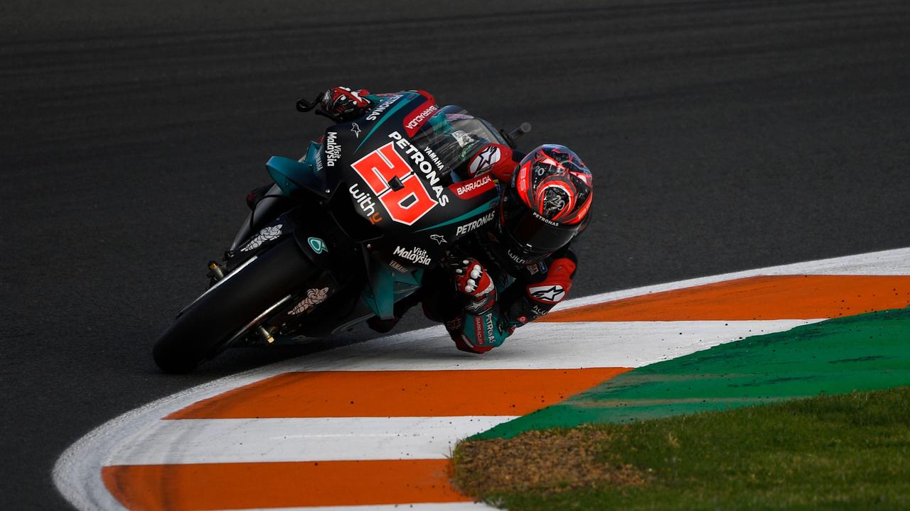 Fabio Quartararo rides during the second free practice of the Valencia Grand Prix. Picture: Pierre-Philippe Marcou