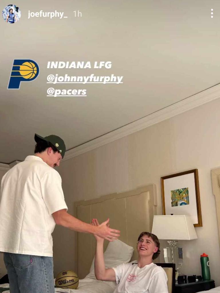 Johnny Furphy celebrates being drafted with brother Joe. Credit: Instagram.