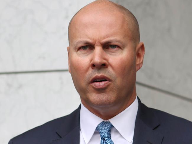 CANBERRA, AUSTRALIA NewsWire Photos JANUARY 19, 2022: Treasurer Josh Frydenberg spoke to the media during a press conference held at Parliament House in Canberra.Picture: NCA NewsWire / Gary Ramage