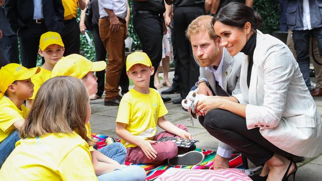 They took some time out to speak to kids. Picture: Chris Jackson/Getty Images