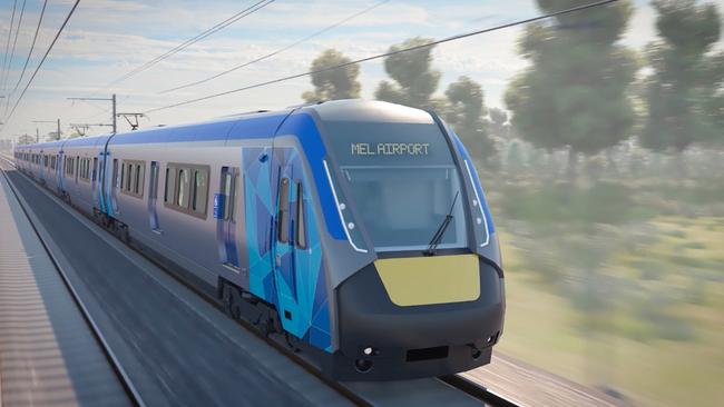 An artist’s impression of the Melbourne Airport rail link.