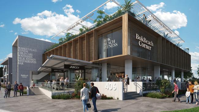 An artist's impression of BokBeach Corner, which is set to become a new foodie hub on the Sunshine Coast.