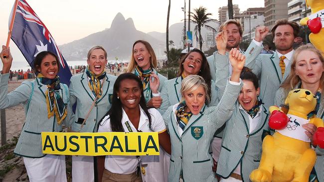 Australian athletes who are not marching in the Opening Ceremony held their own party at Ipanema.