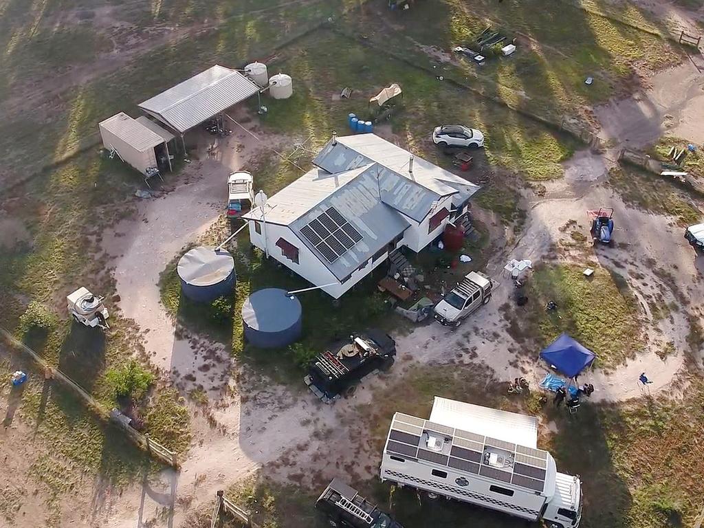 Police drone of the Train property at Wieambilla.