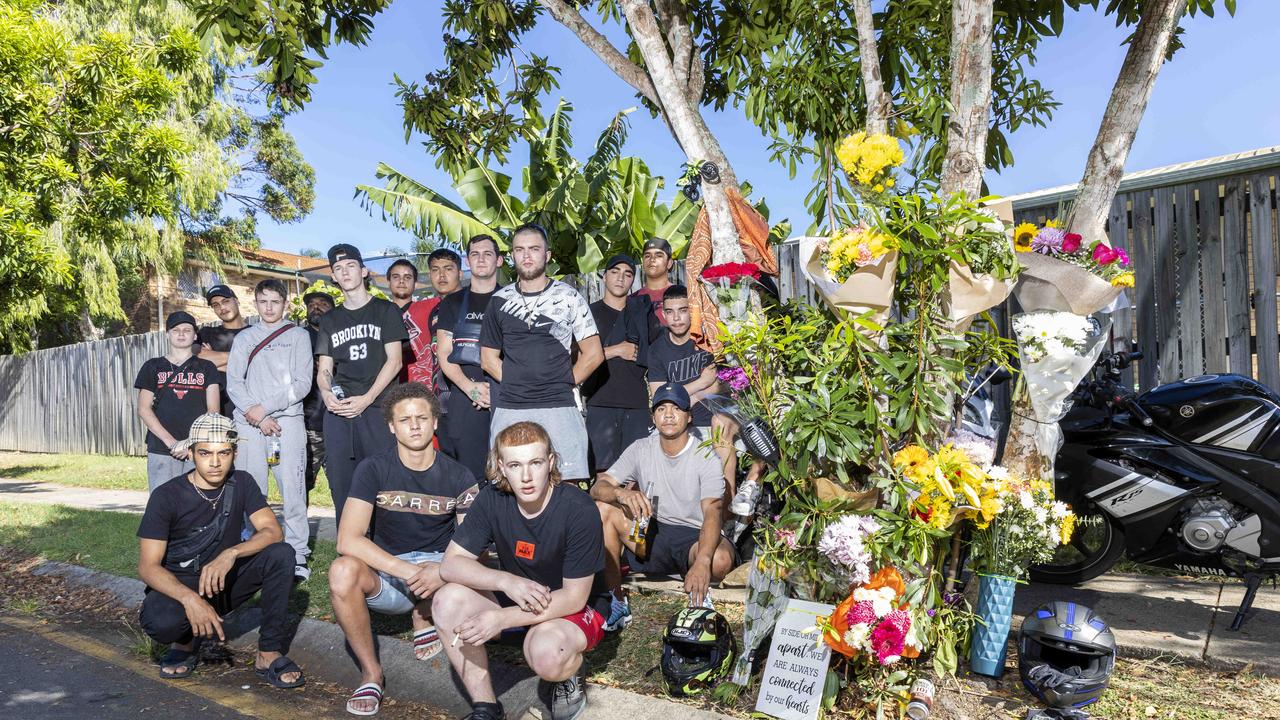 Mourners at scene of fatal motor vehicle accident on Bourke Street, Waterford West, Sunday, March 5, 2023 - Picture: Richard Walker