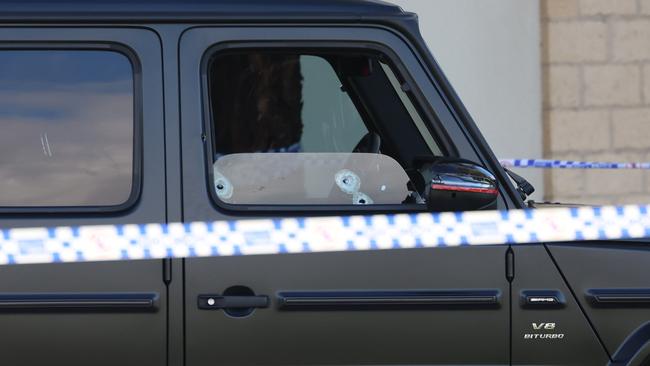 Bullets pierced the window of Abdulrahim’s Mercedes and hit the former Mongols bikie. Picture: Brendan Beckett