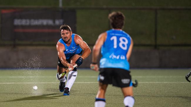 Jeremy Hayward playing in the Festival of Hockey match between the Territory Stingers and Brisbane Blaze. Picture: Pema Tamang Pakhrin