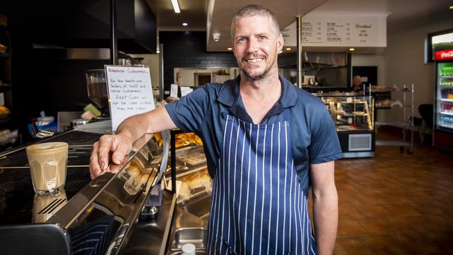 Ian Cunliffe, owner of Blue Edge Bakery in Bicheno. Picture: LUKE BOWDEN