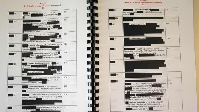 Chief of the Defence Force General Angus Campbell released a redacted copy of the Afghanistan War Crimes report at Defence Headquarters in Canberra. Picture: NCA NewsWire /Gary Ramage