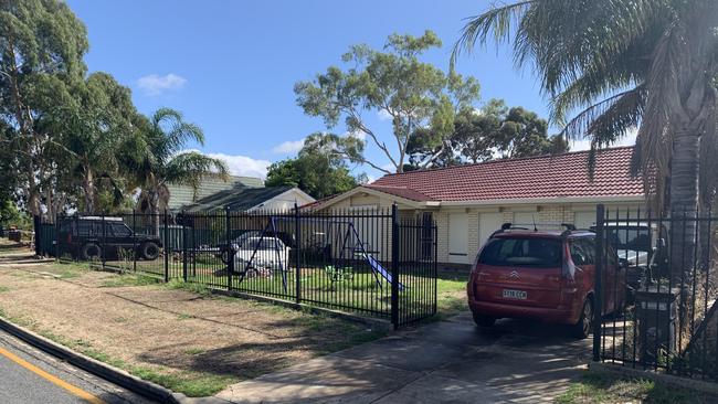 The cars in front of one of the homes on Tuesday. Picture: Ben Cameron