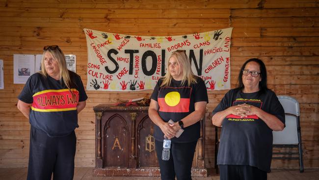 Donna, Joanne and Tina Wright, daughters of Jimmy and Eunice Wright (nee Foster). Picture: Brianna Young/Yoorrook Justice Commission