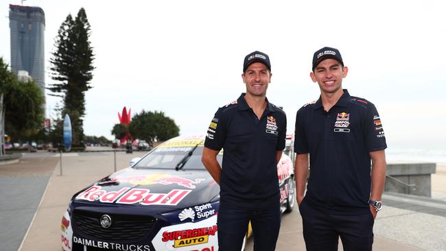 Broc Feeney (right) will be stepping into the seat of retired former champ Jamie Whincup (left) at Red Bull Racing in 2022. Picture: Getty Images