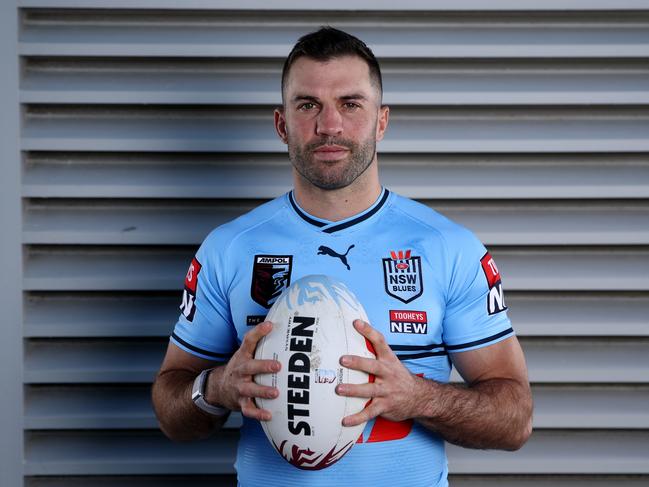 SYDNEY, AUSTRALIA - JUNE 14: James Tedesco of the Blues poses during a New South Wales Blues State of Origin training session at Coogee Oval on June 14, 2023 in Sydney, Australia. (Photo by Jason McCawley/Getty Images)