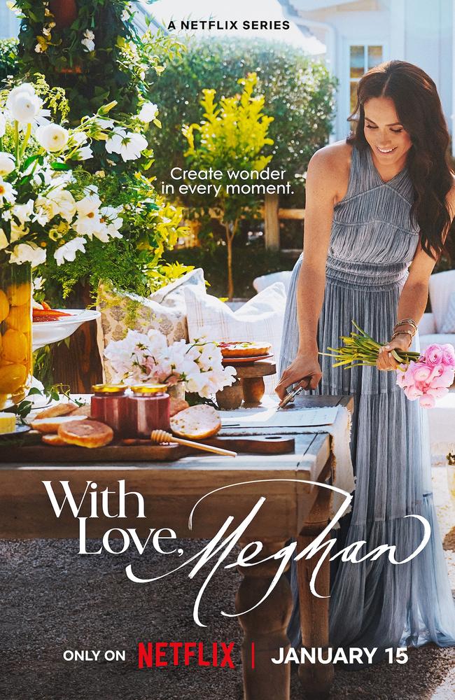 With Love, Meghan will spruik Meghan Markle’s lifestyle brand American Riviera Orchard on Netflix. Picture: Netflix