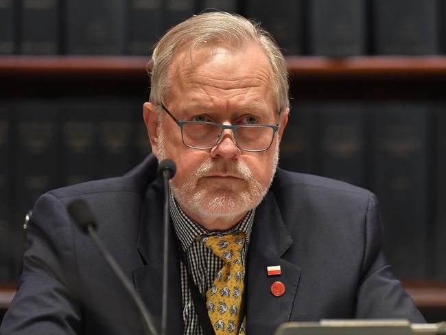 NSW Member of the Shooters, Fishers and Farmers Party Robert Borsak speaks during a budget estimates hearing at Parliament House in Sydney, Thursday, September 5, 2019. (AAP Image/Steven Saphore) NO ARCHIVING