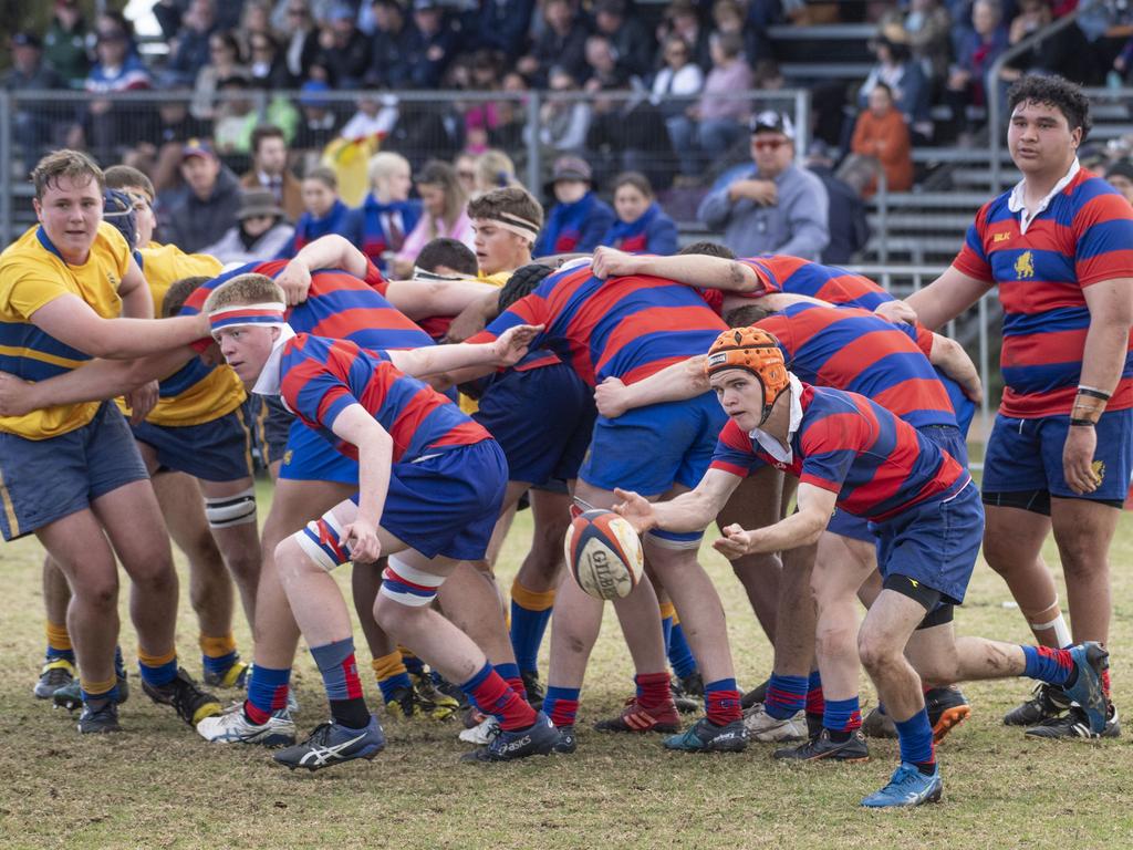 Second XVs Downlands vs TGS. O'Callaghan Cup day at Downlands College. Saturday, August 6, 2022. Picture: Nev Madsen.