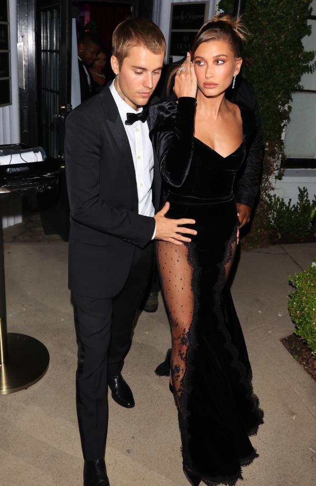 The couple stepped out in style to celebrate Justin’s ‘Freedom Art Experience’ event. Picture: Backgrid