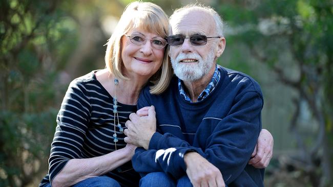 Jim and Chris McLafferty at their Tea Tree Gully home last May. Picture: Bianca De Marchi