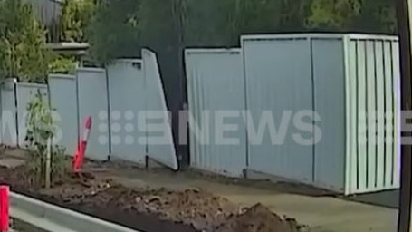 The two children escaped from a daycare centre through a hole in the fence, before staff came to their rescue. Picture: 9News