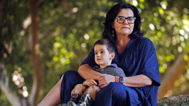 Treacy Sheehan, pictured with her four-year-old son Eamon, is under real financial stress after buying a unit in Mascot Towers. Picture: Sam Ruttyn