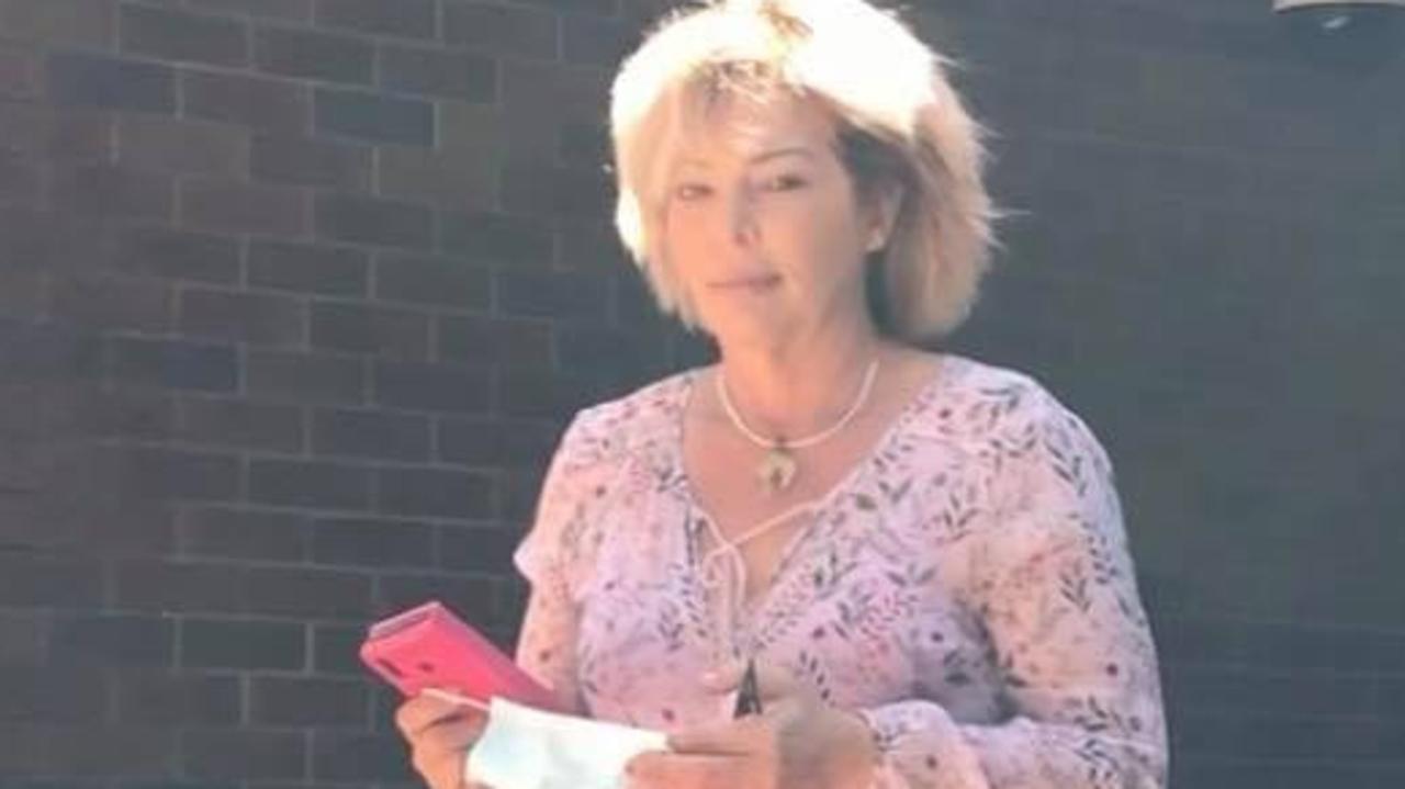 Alison Louise Jeeves outside court after being sentenced for seven offences including common assault and wilful damage. Picture: Laura Pettigrew.