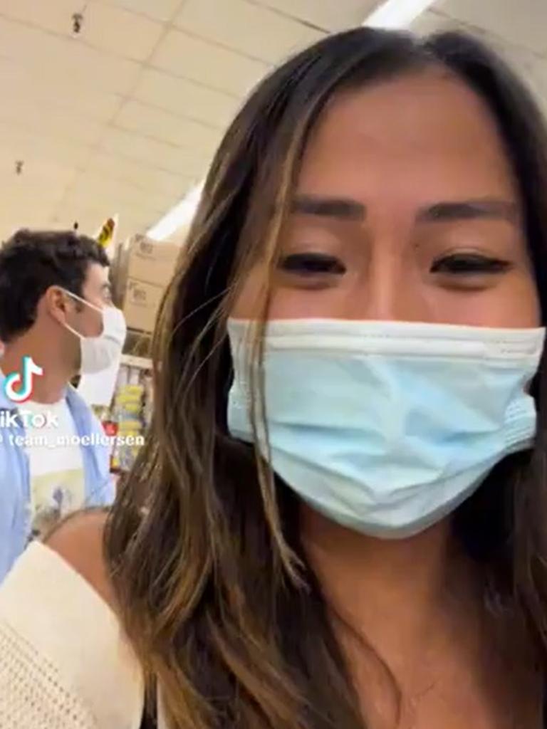 One friend of Luigi Mangione, Tracy, shared a TikTok video that showed the pair laughing while grocery shopping. Picture: Reddit