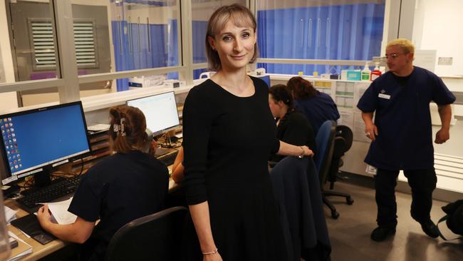 Psychiatrist Jacqueline Huber at St Vincent’s Hospital in Sydney: ‘A huge part of what we do here is to try to help people find meaning and purpose’. Picture: John Feder