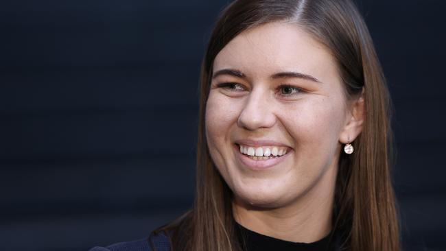 Former political staffer and women’s equality advocate Brittany Higgins has been appointed as the inaugural visiting fellow at the Australian National University’s Global Institute for Women‘s Leadership. Picture: NCA NewsWire / Damian Shaw