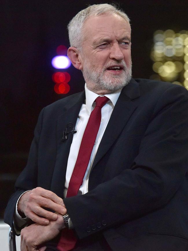 Jeremy Corbyn on The Andrew Neil Show on the BBC, where he refused to apologise to Jews. Picture: AFP