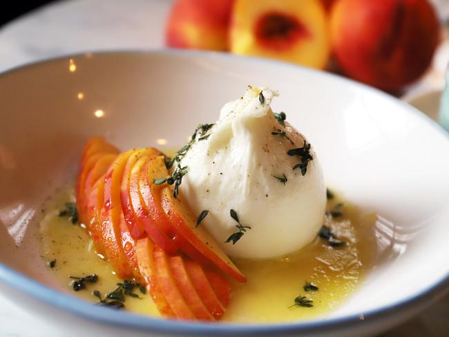 Misfit’s burrata with peaches.