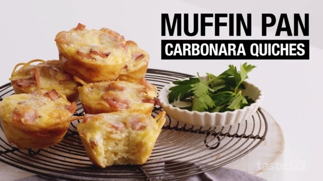 Mini carbonara quiches