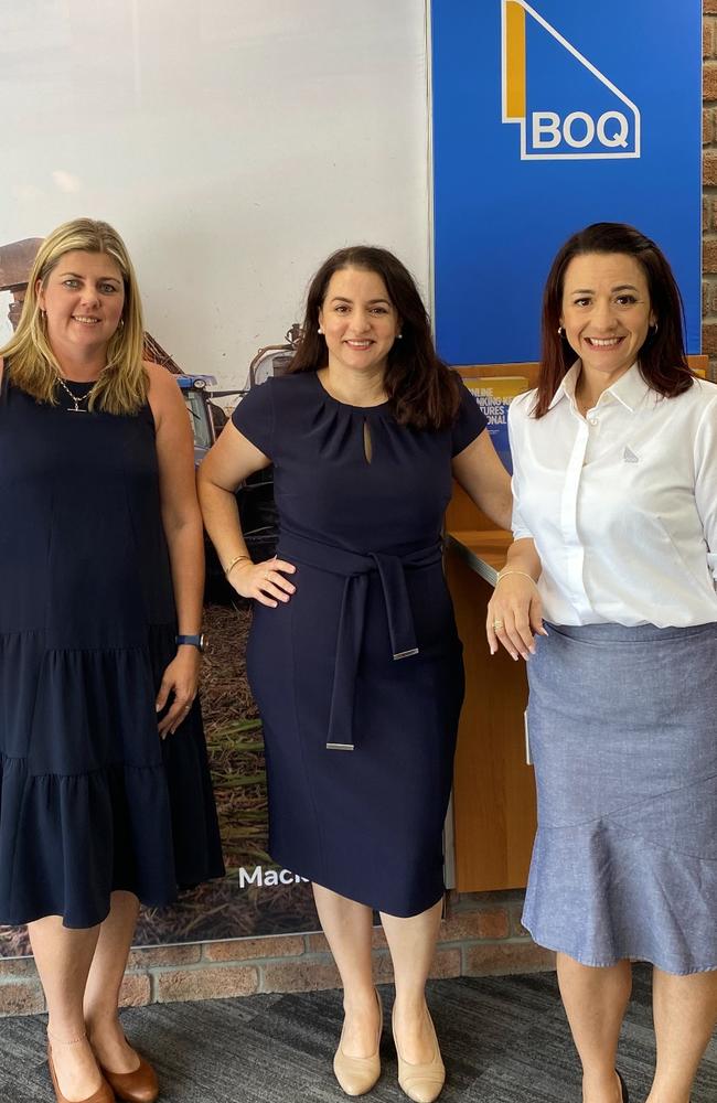 BOQ Mackay City owner-managers (from left) Rebecca Galea, Melissa Green and Melissa Egan.