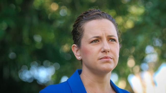 CLP Opposition Leader Lia Finocchiaro has refused to say whether she still supports sending some of the NT’s vaccine doses to Sydney. Picture: Glenn Campbell