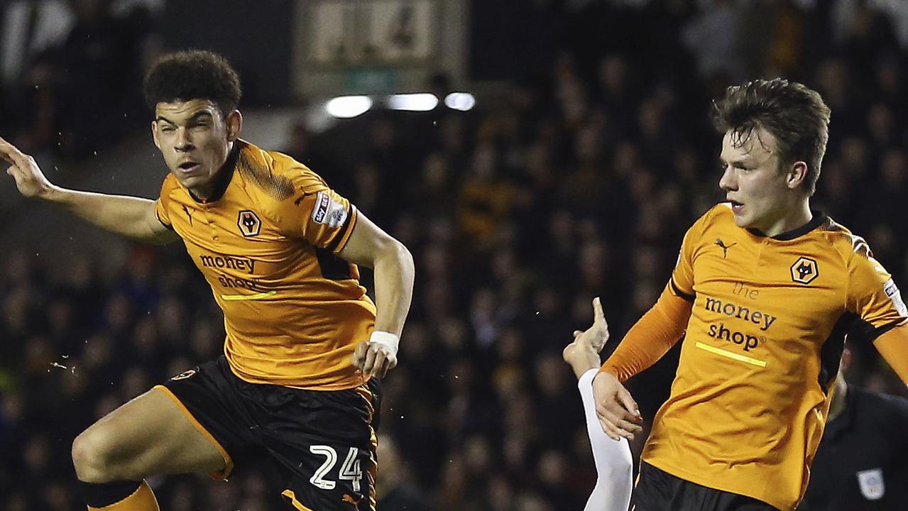 Wolverhampton Wanderers' Morgan Gibbs-White heads