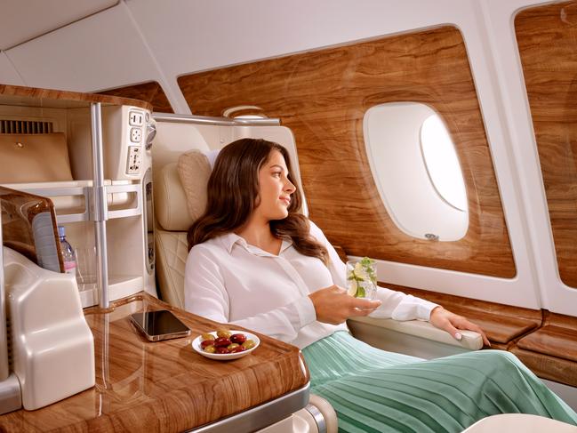 The newly refurbished Business Class on Emirates for T+L.