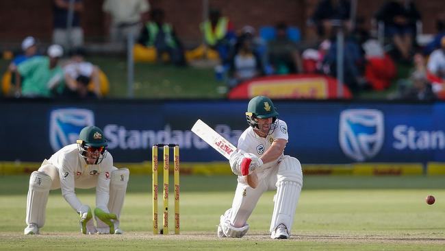 South Africa’s AB de Villiers plays a shot during the second Test.