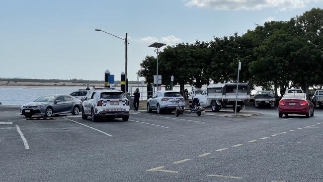 A child is believed to have been assaulted by a man in the water near the boat ramp at River St in the Mackay CBD on September 24, 2024. Picture: Fergus Gregg