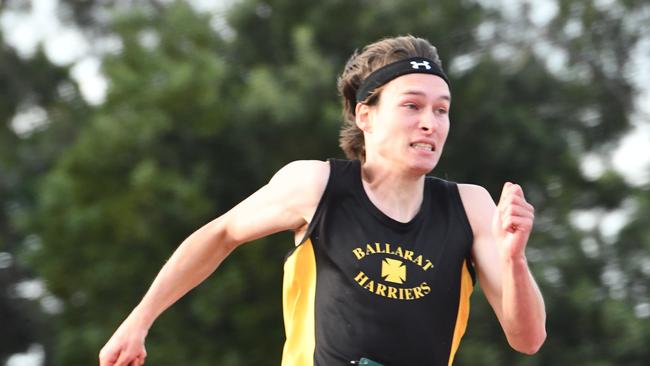 Cooper Sherman competing for the Ballarat Harriers last weekend. Picture: Nev Owens.