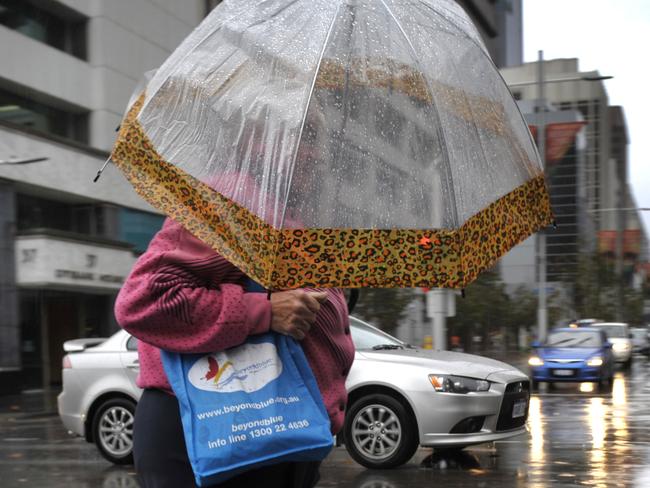 Wet Weather Generic pic of the rain coming down in the city of Perth Pic Theo Fakos