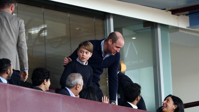 Prince William enjoys a night out with his son. Picture: Getty Images