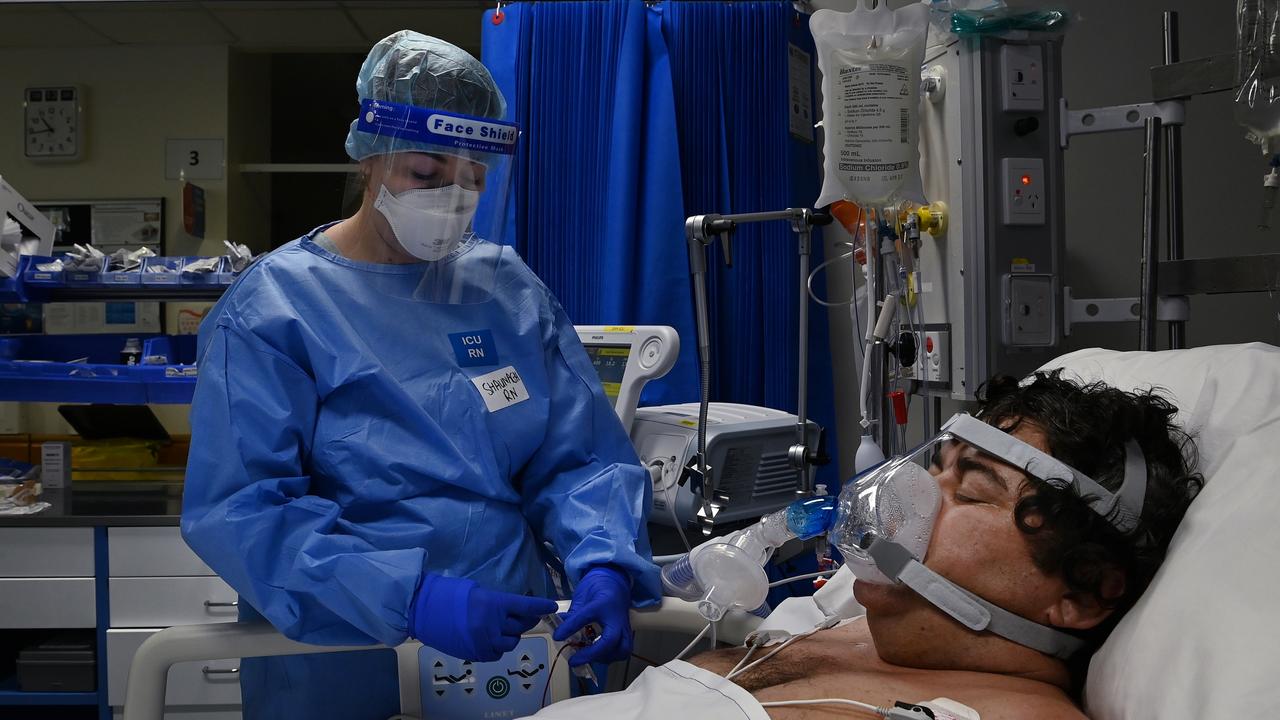 Of the 82 Sydneysiders – across a range of ages – currently in hospital with the virus, 24 are in intensive care — and of those, only one has had a single dose of the AstraZeneca jab. Picture: Kate Geraghty