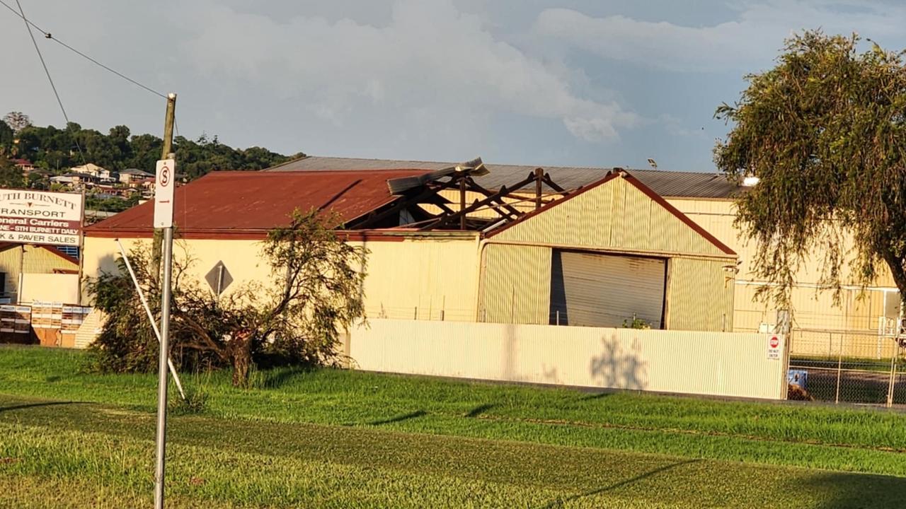 One of the homes in Kingaroy that suffered roof damage in Monday’s storm. Picture: Kim Anderson