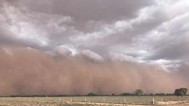 Difficult to tell where the storm starts and the clouds end. Picture: Rebecca Dick