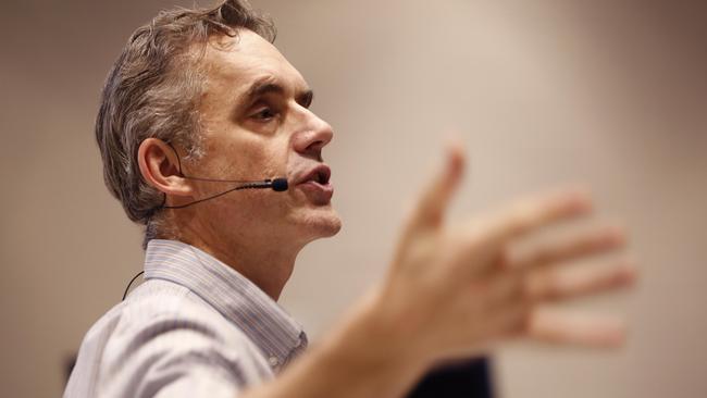 Jordan Peterson delivers a lecture at the University of Toronto in January last year.