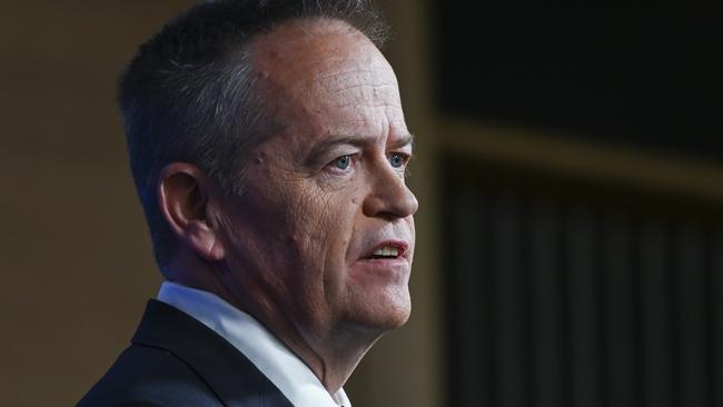 Government Services Minister Bill Shorten says Scott Morrison, Stuart Robert, Alan Tudge and Christian Porter aren’t ‘out of the woods’ over the Robodebt saga. Picture: NCA NewsWire / Martin Ollman