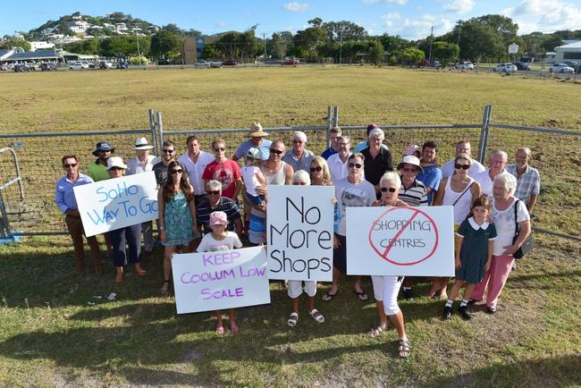 A developer and local Coolum residents are frustrated council says no to plans to develop something because its not big enough. Supporters of the smaller develment plan at the proposed site. Photo: Che Chapman / Sunshine Coast Daily. Picture: Che Chapman