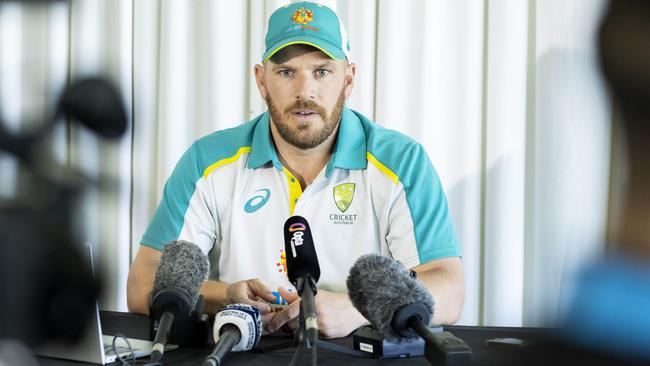 Aaron Finch mentioned the ‘f-word’ ahead of the T20 World Cup — was that the beginning of the end? Picture: Richard Walker