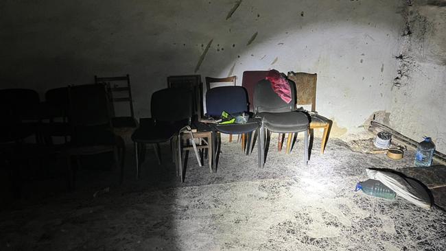 Inside the chamber where Russian troops held captive Ukrainian men. Picture: Supplied